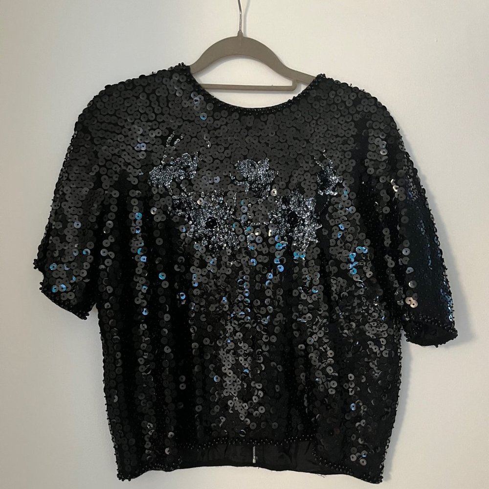 Vintage Darby Imports Hand Beaded Wool Shirt